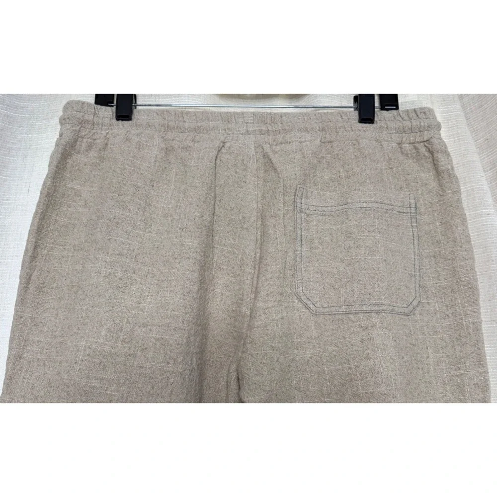 32 Bar Blues Drifter Cotton Linen Blend Pants Drawstring Tan Men's Size Medium